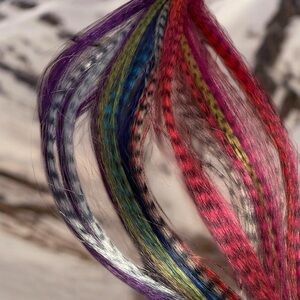 Vibrant Feather Pattern Colorful Hair Extension Kit